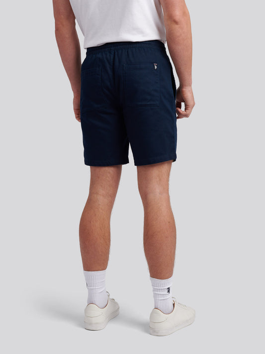 Mens Cotton Twill Drawstring Short in Dark Sapphire Navy
