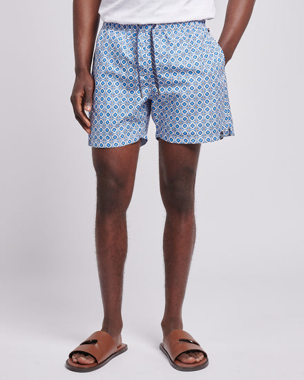 Mens Geo Swim Short in Allure