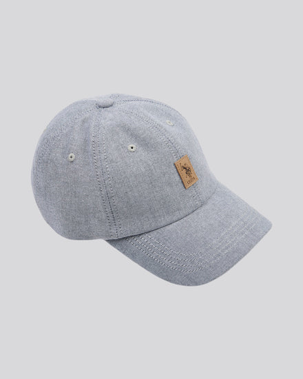 Mens Double Horsemen Badge Cap in Charcoal Grey Marl
