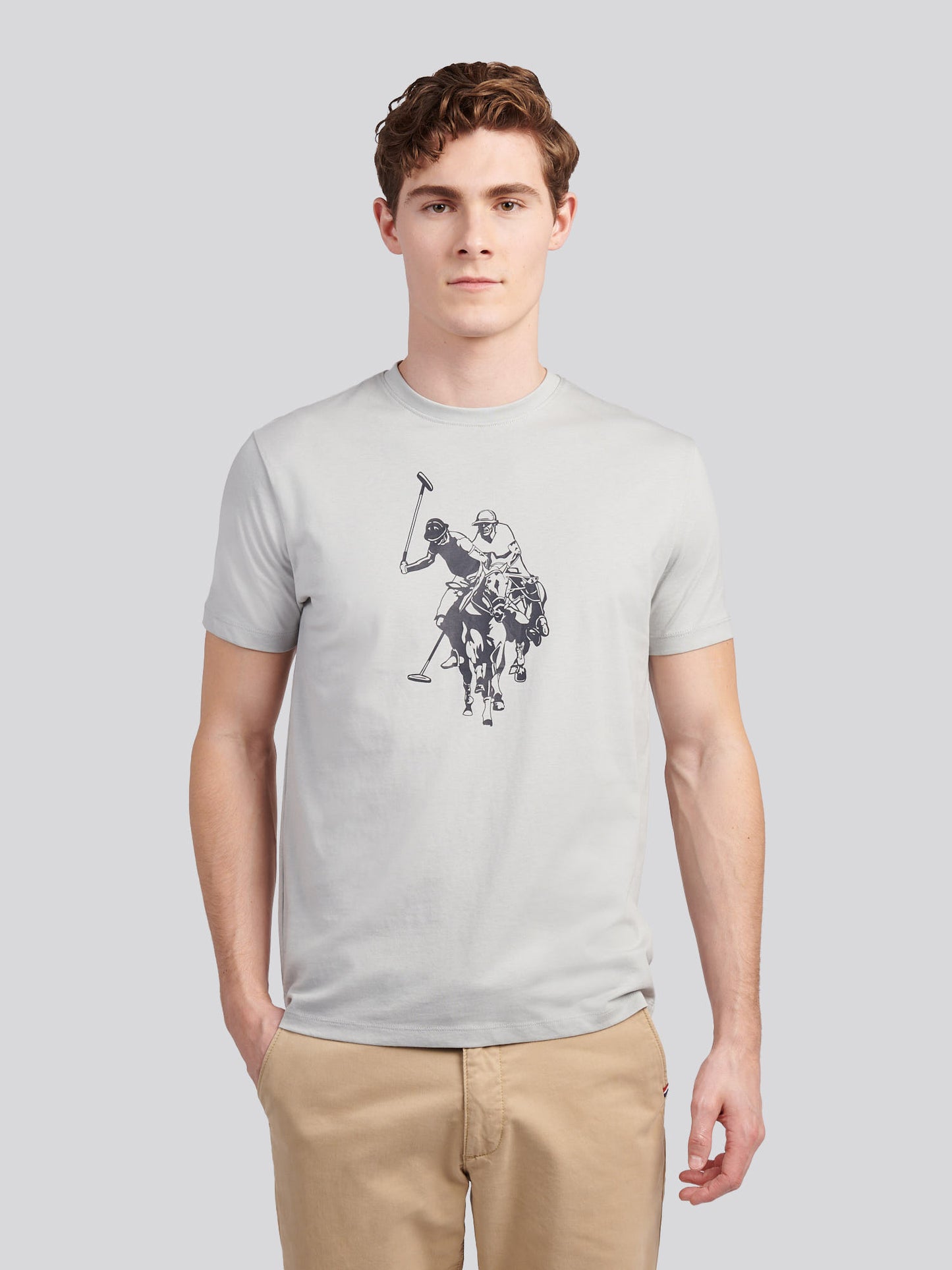 Mens Double Horsemen Graphic T-Shirt in High Rise