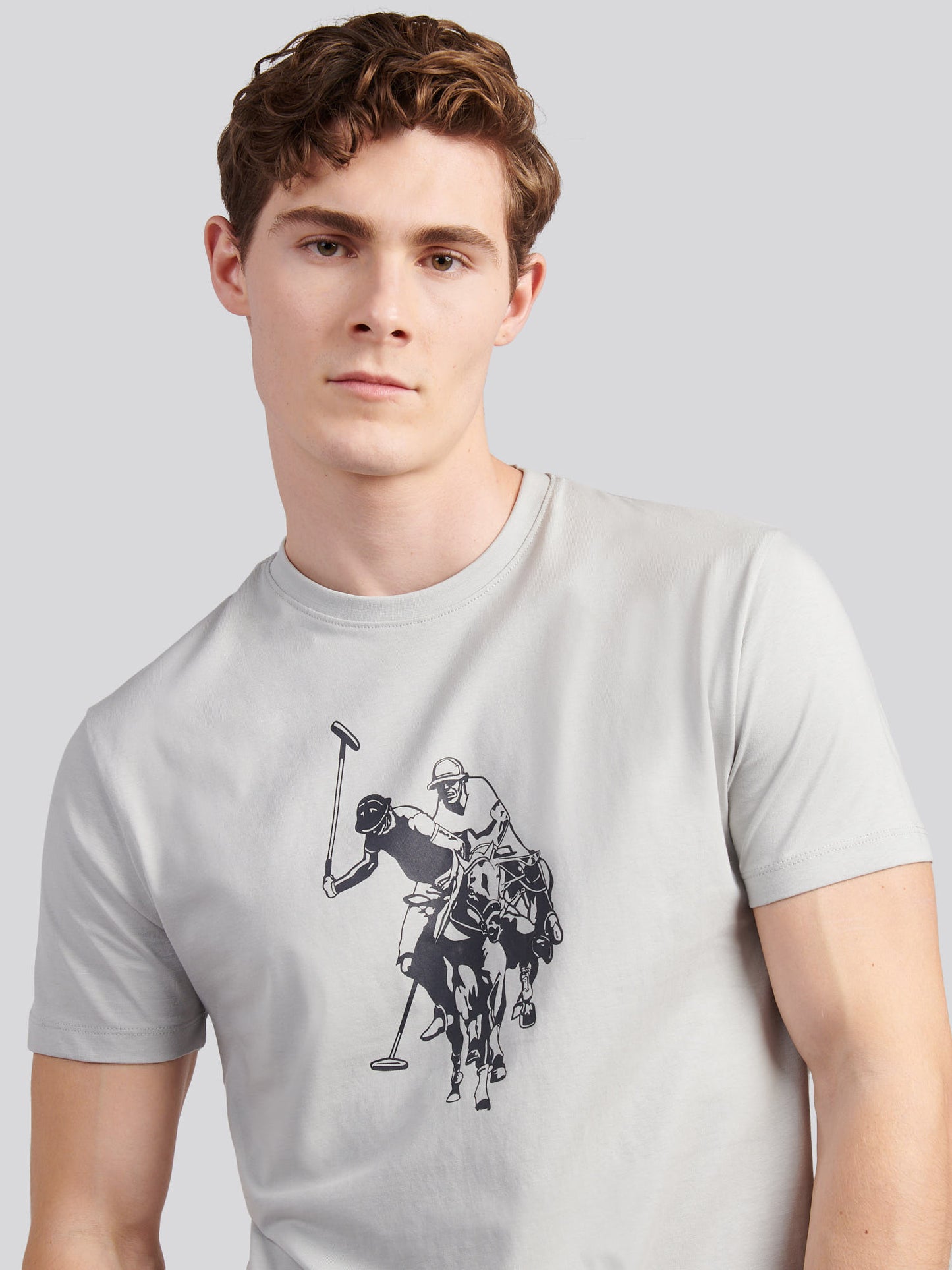 Mens Double Horsemen Graphic T-Shirt in High Rise