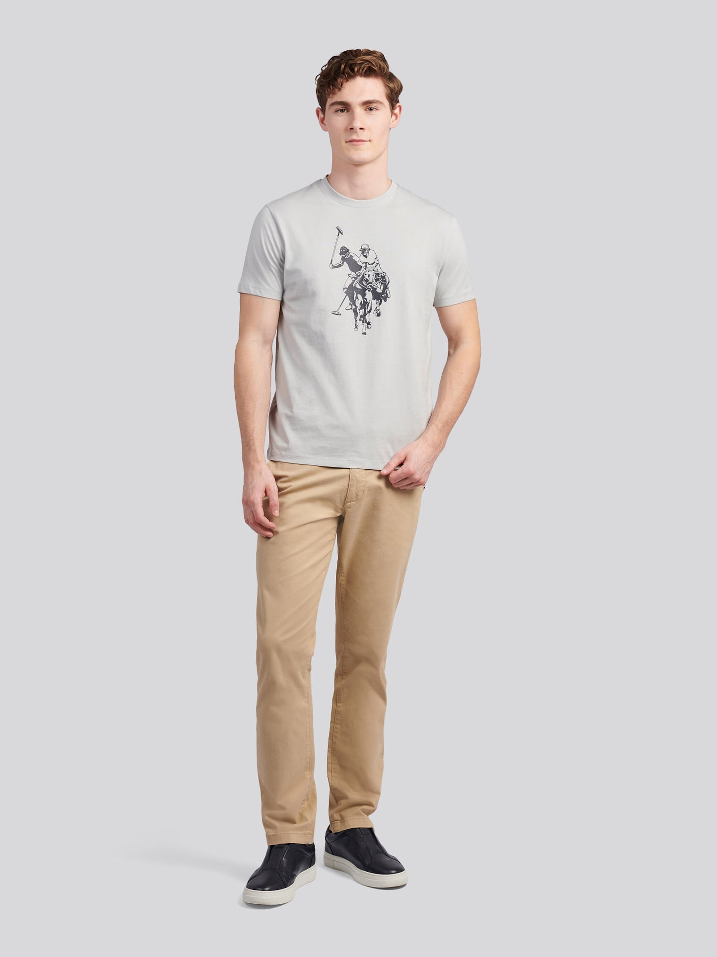 Mens Double Horsemen Graphic T-Shirt in High Rise