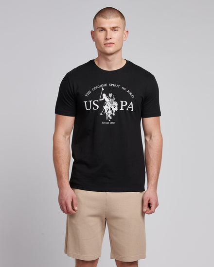 Mens USPA Print Graphic T-Shirt in Black