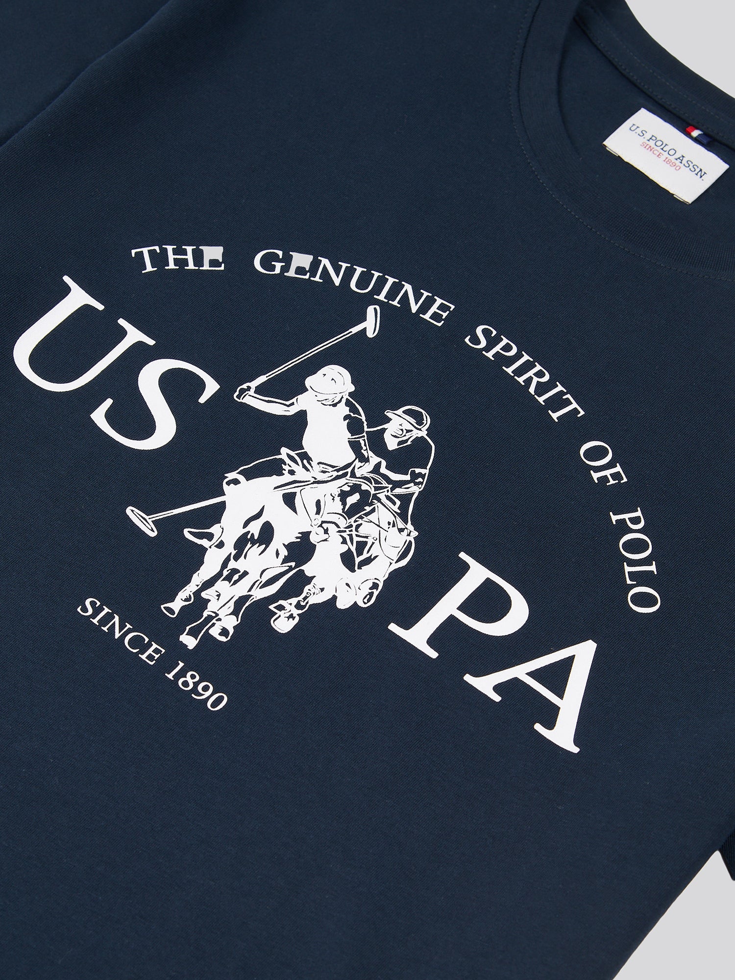 Mens USPA Print Graphic T-Shirt in Dark Sapphire Navy