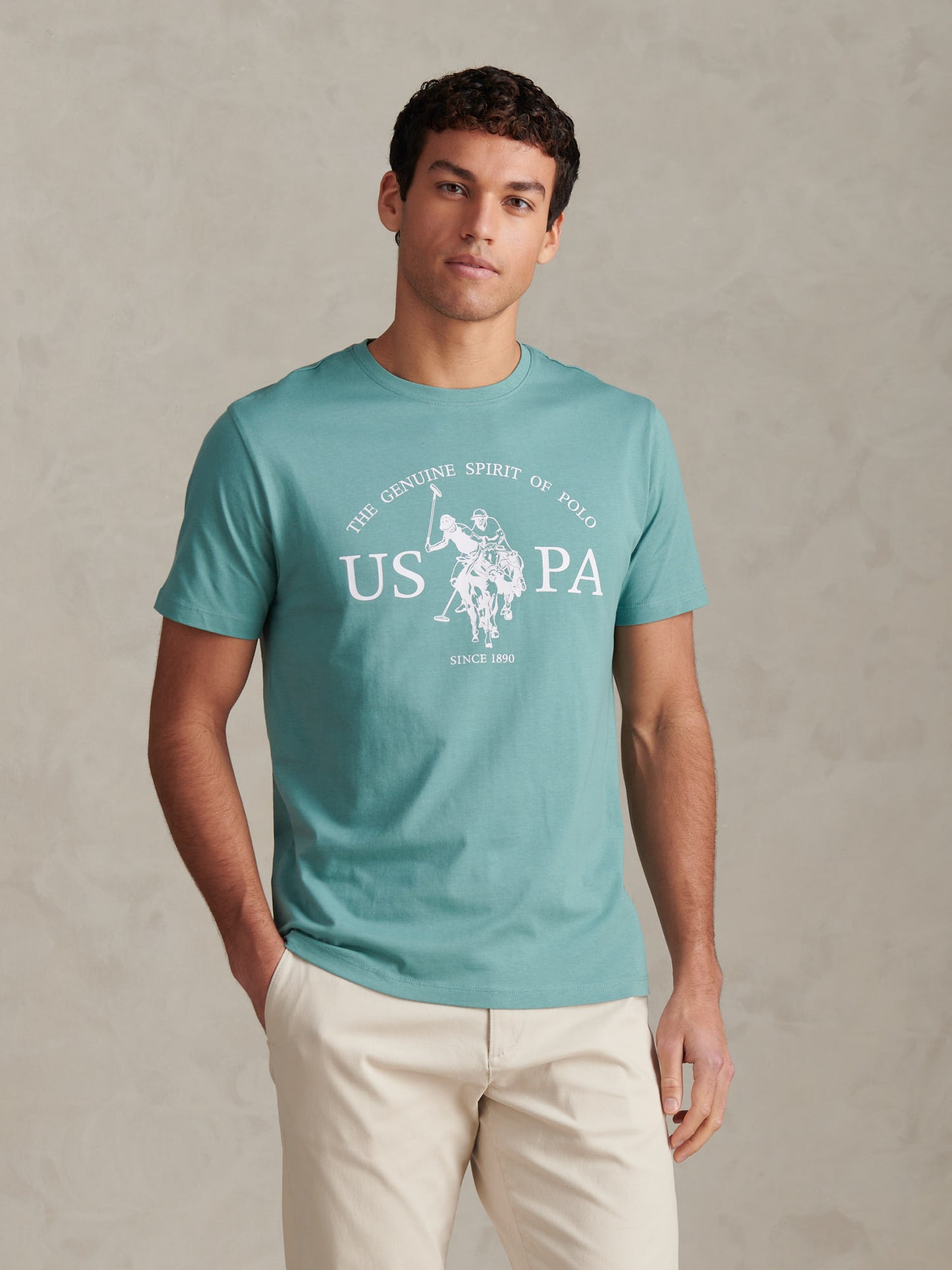 Mens USPA Print Graphic T-Shirt in Arctic