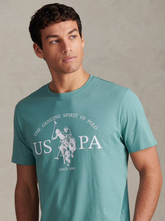 Mens USPA Print Graphic T-Shirt in Arctic