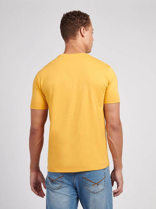 Mens Circle Print T-Shirt in Golden Apricot