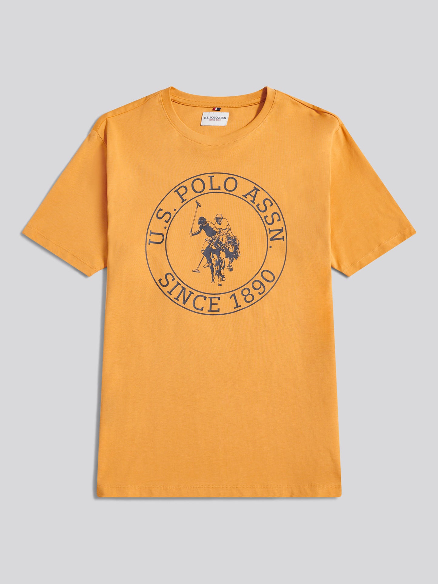Mens Circle Print T-Shirt in Golden Apricot