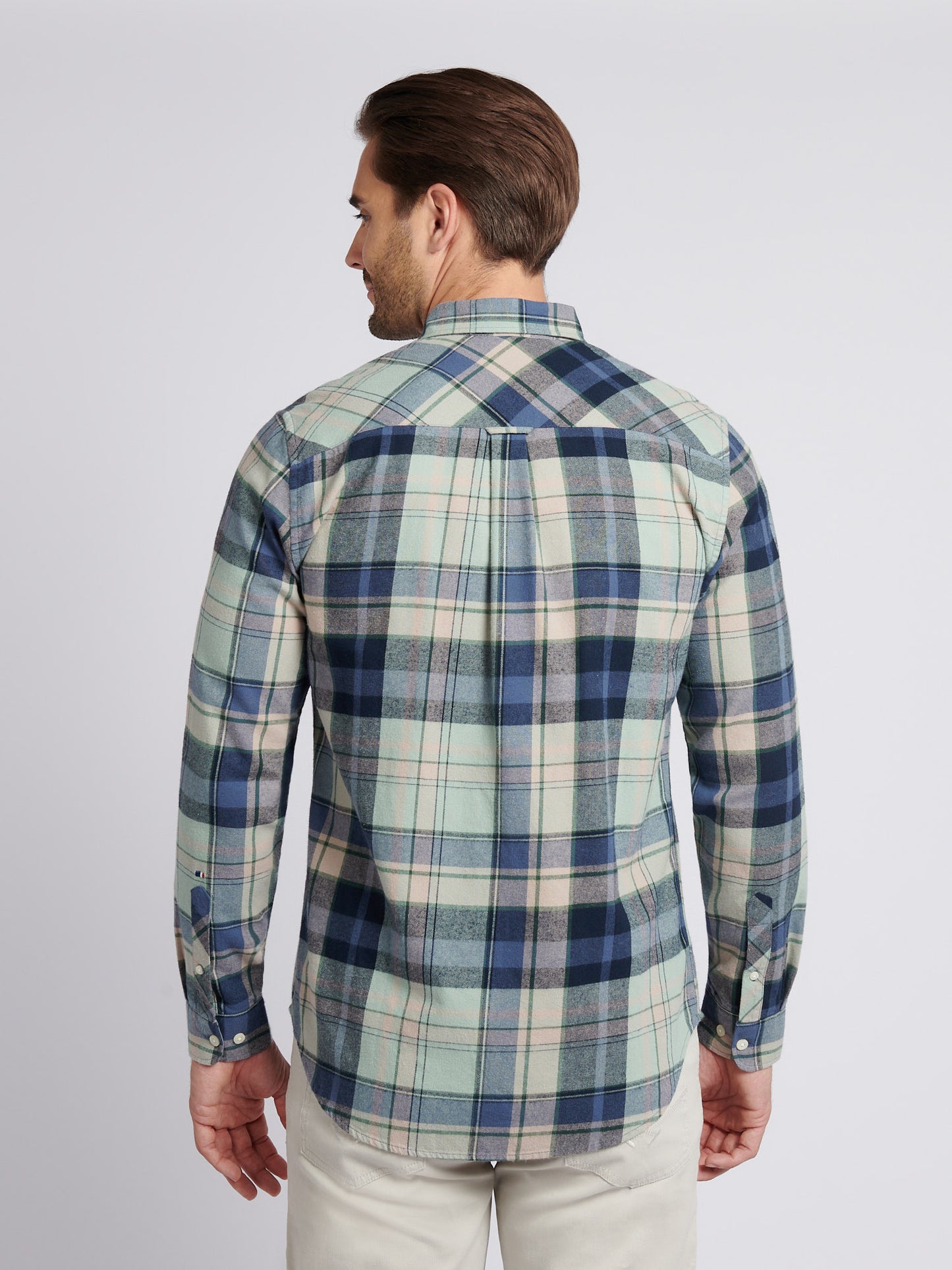 Mens Checked Buttondown Shirt in Vintage Indigo