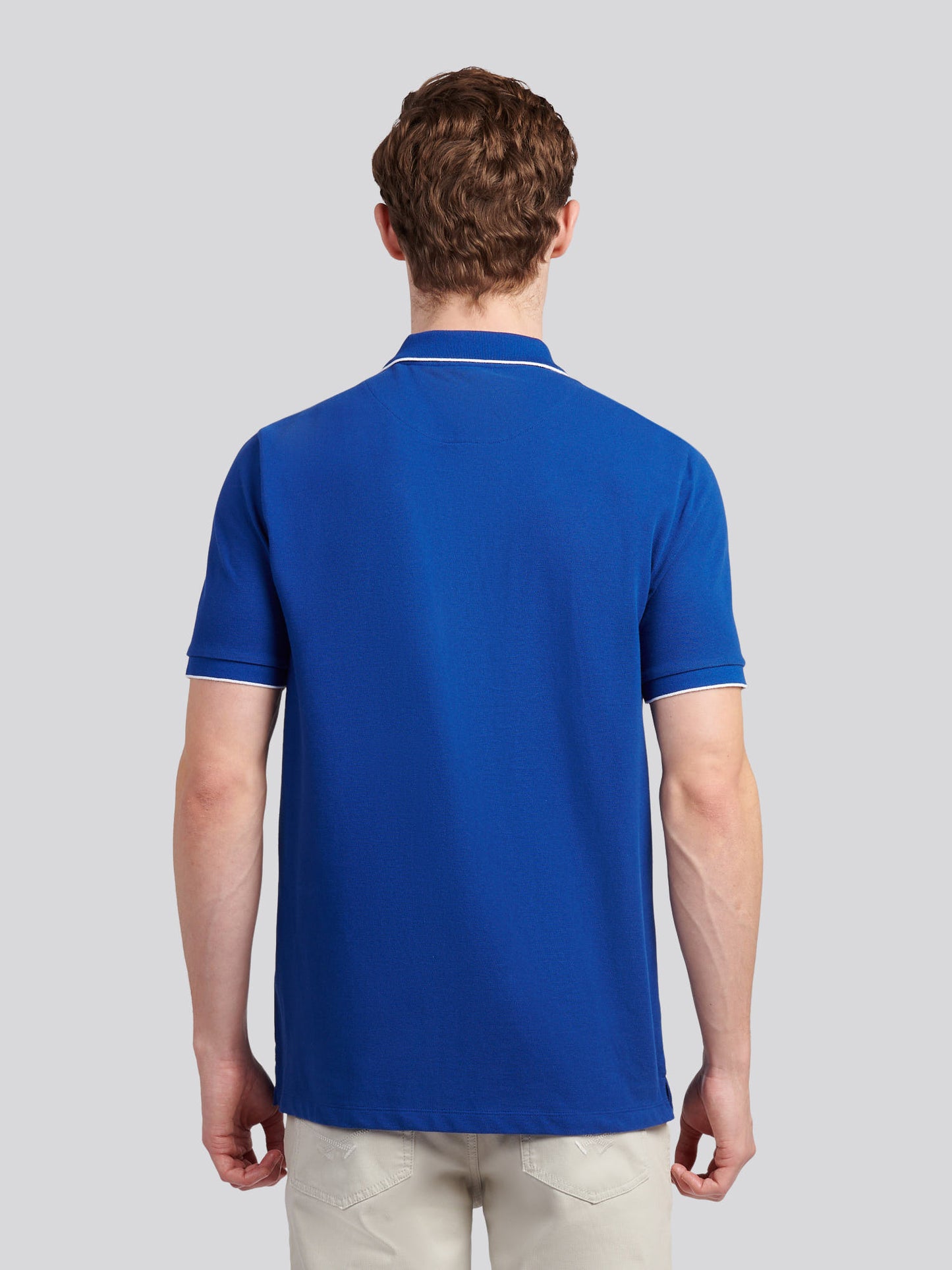 Mens Piped Polo Shirt in Sodalite Blue