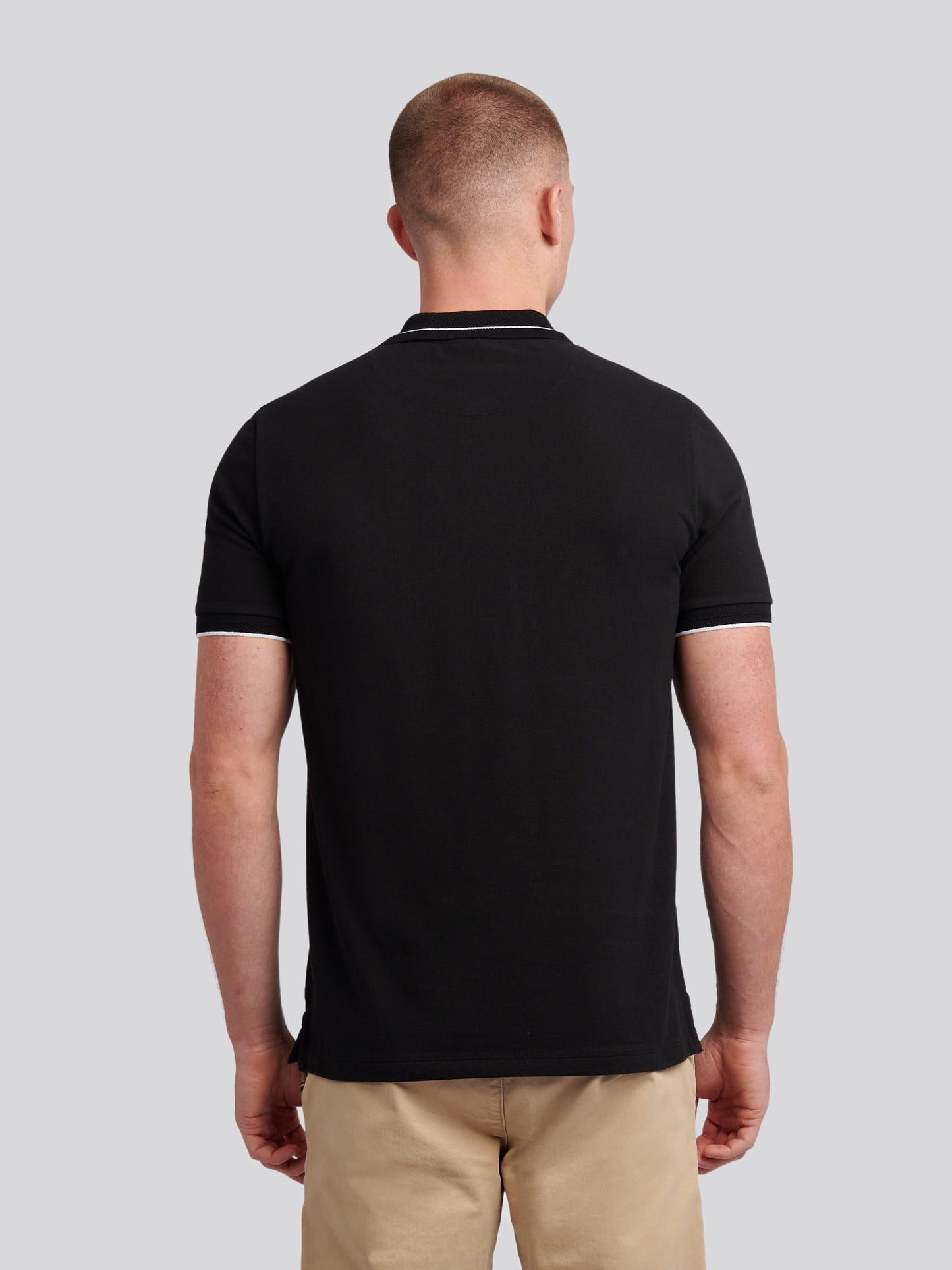 Mens Smart Pique Polo Shirt in Black