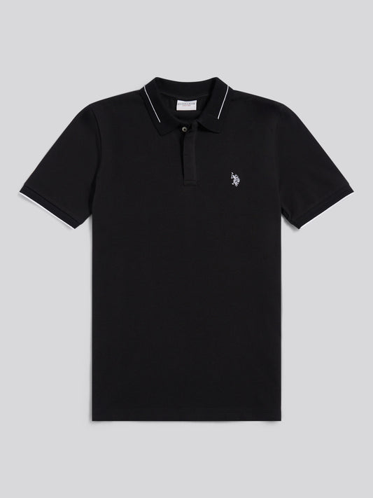Mens Smart Pique Polo Shirt in Black