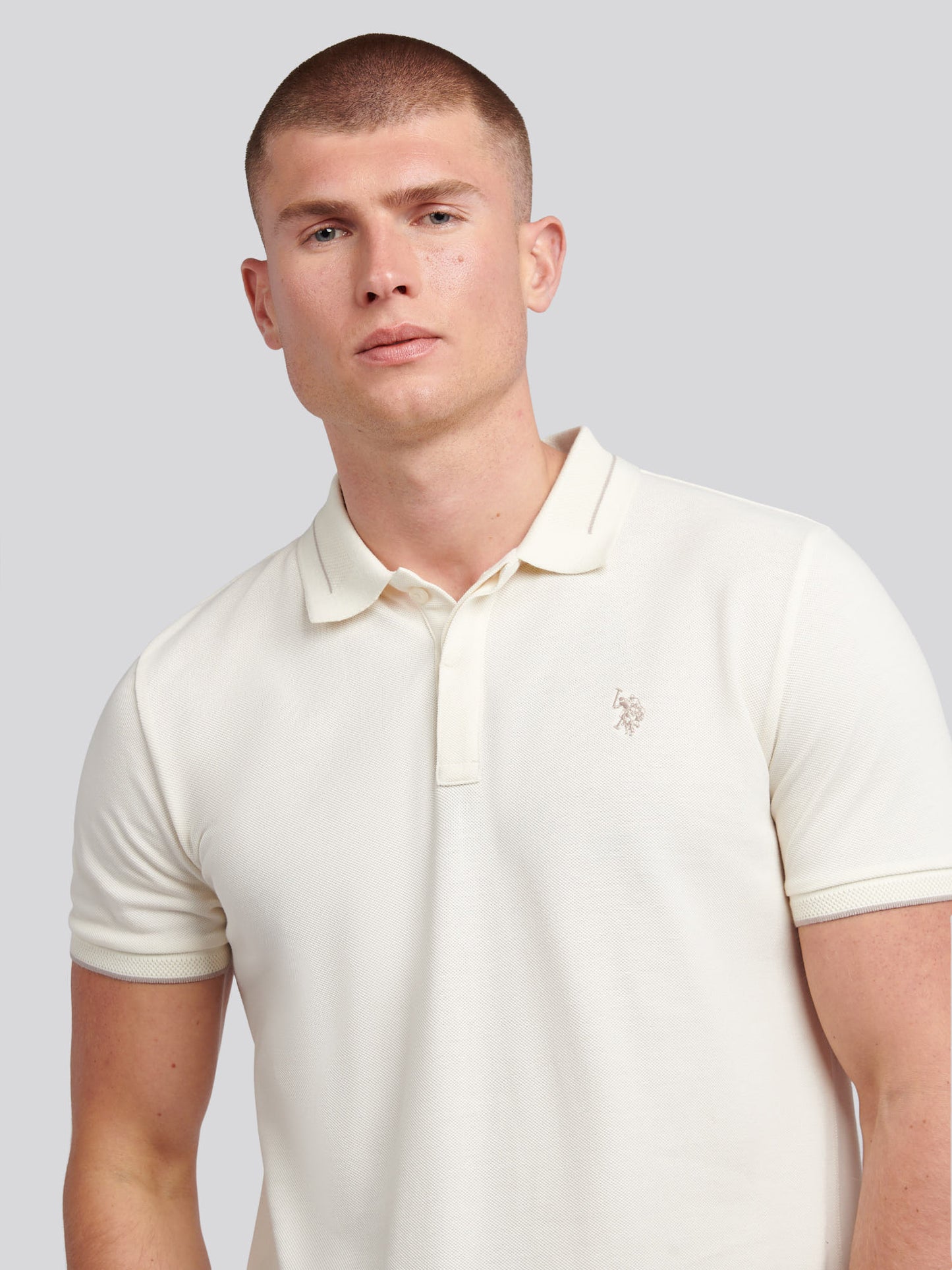Mens Smart Pique Polo Shirt in Whisper White