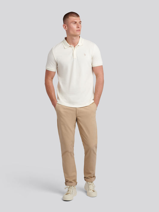 Mens Smart Pique Polo Shirt in Whisper White