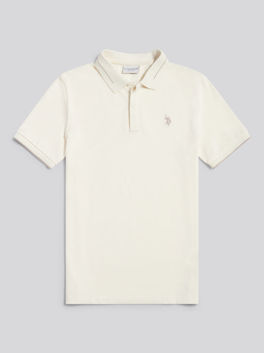 Mens Smart Pique Polo Shirt in Whisper White