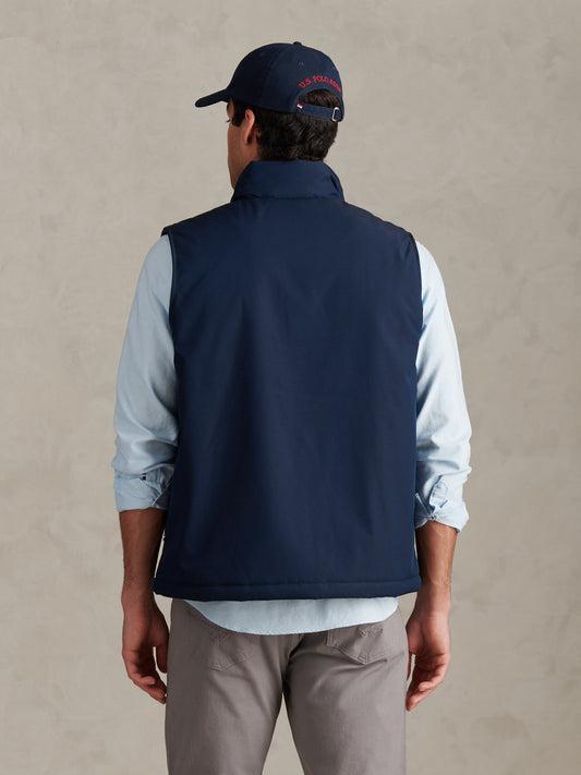 Mens Jersey Lined Quilted Gilet Dark Sapphire Navy / Moonlight Blue DHM