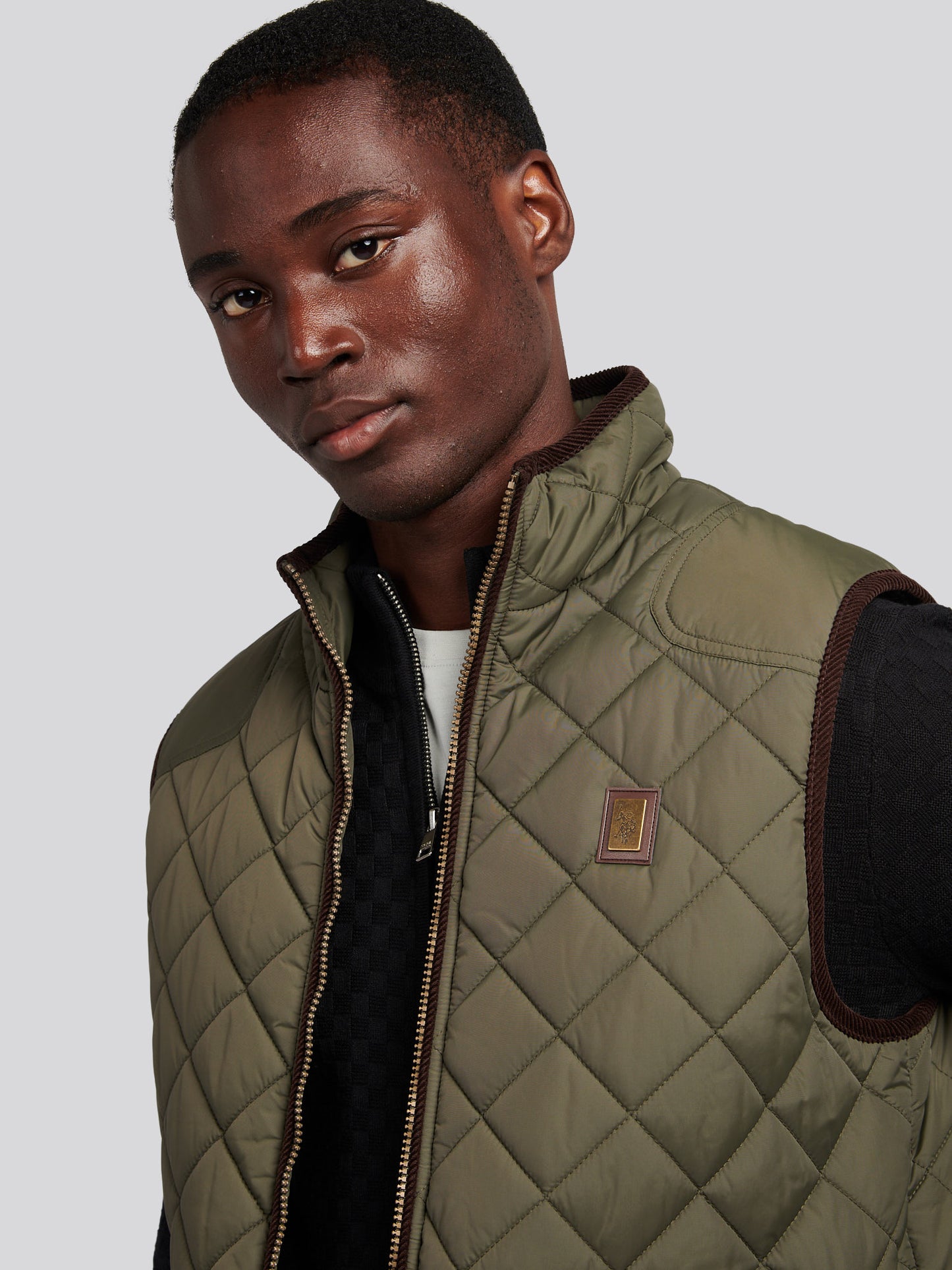 Mens Quilted Country Gilet in Forest Night