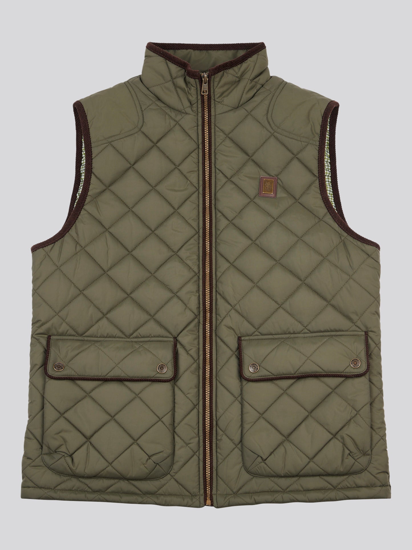 Mens Quilted Country Gilet in Forest Night