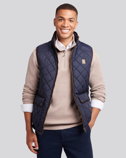 Mens Quilted Country Gilet in Dark Sapphire Navy