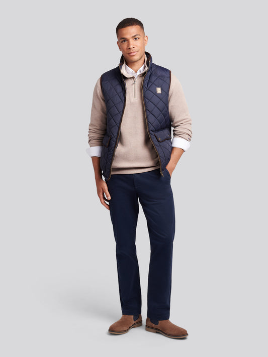 Mens Quilted Country Gilet in Dark Sapphire Navy