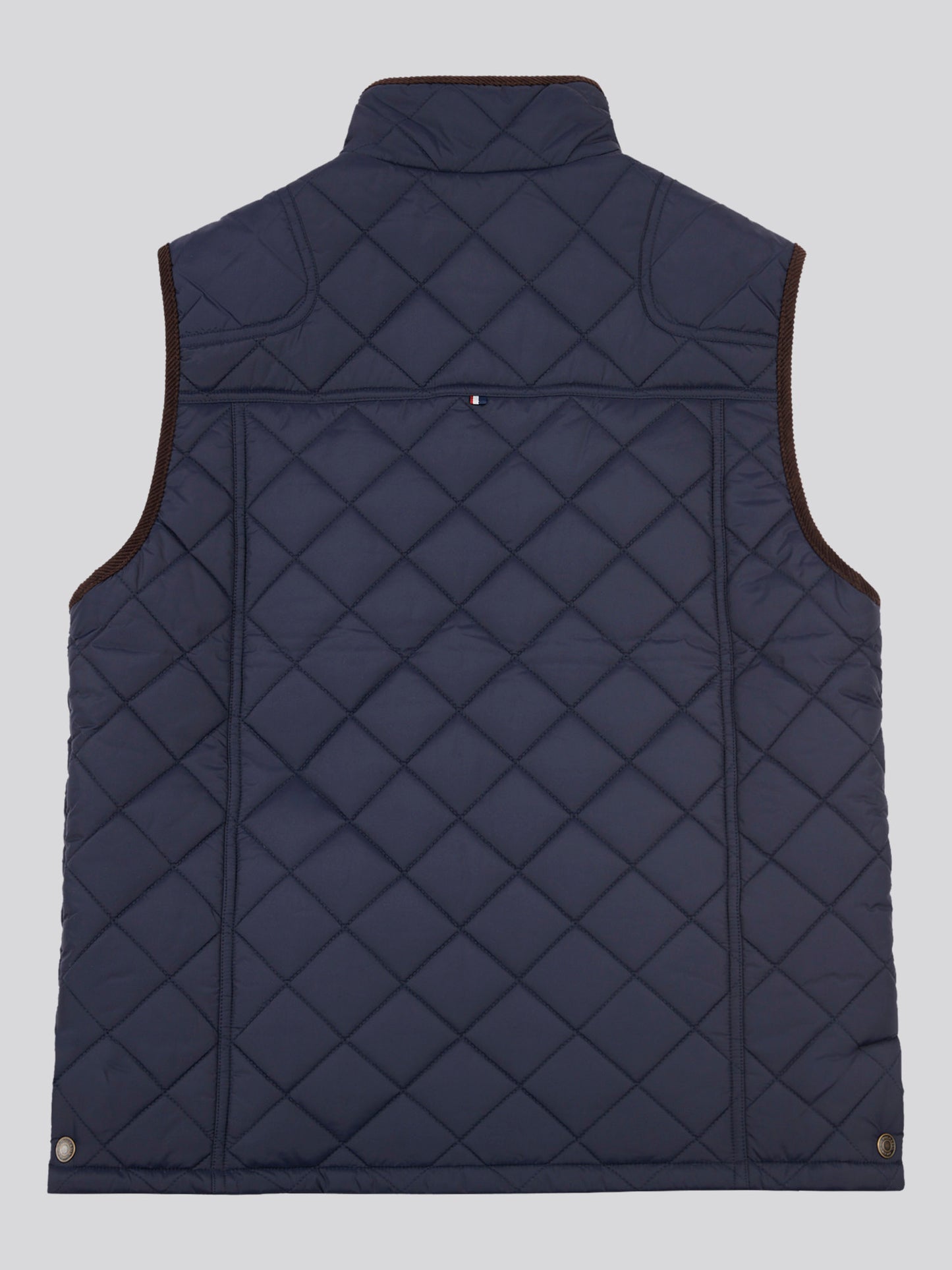 Men's Quilted Country Gilet in Dark Sapphire Navy – on model, side