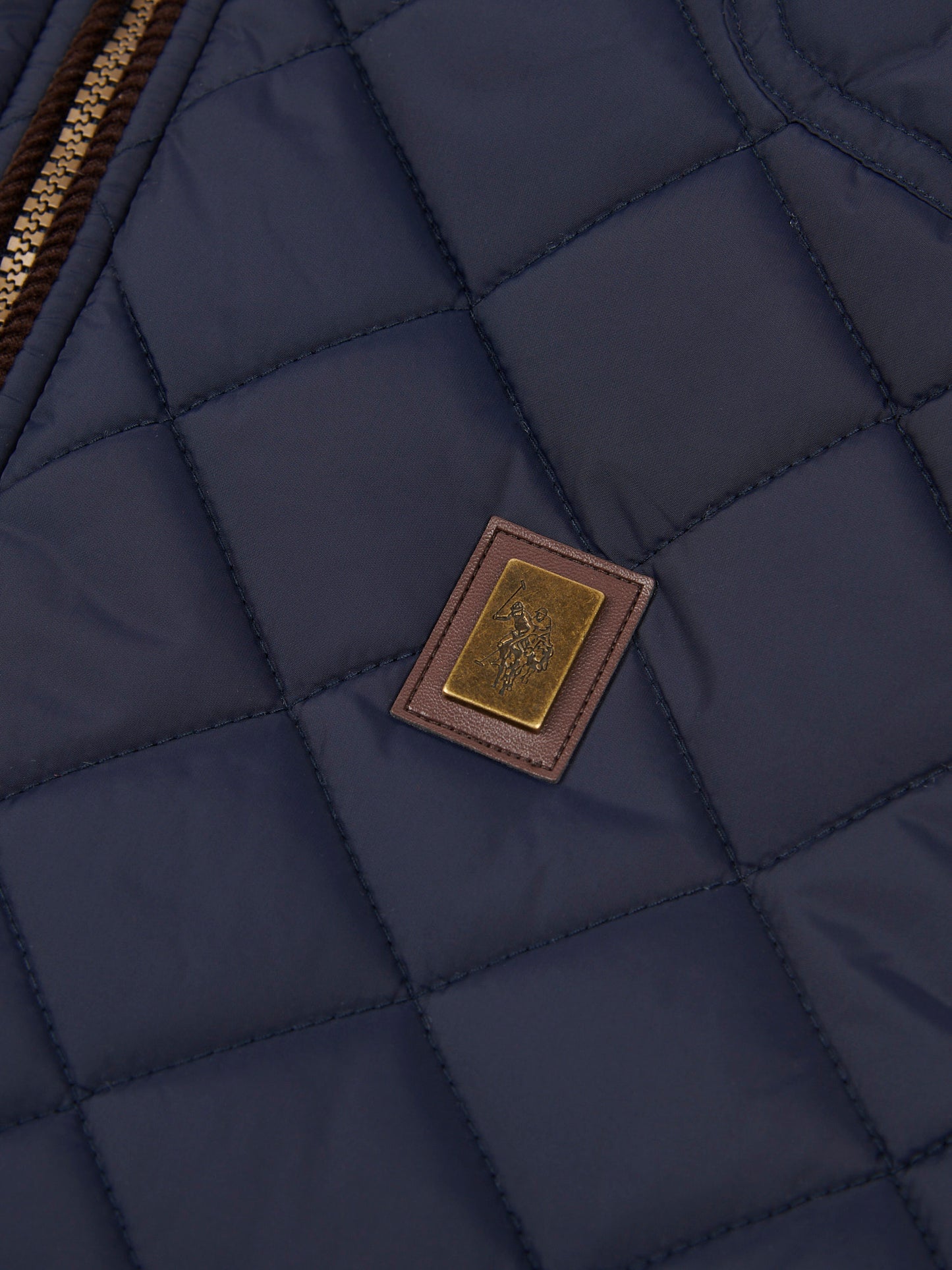 Men's Quilted Country Gilet in Dark Sapphire Navy – on model, back