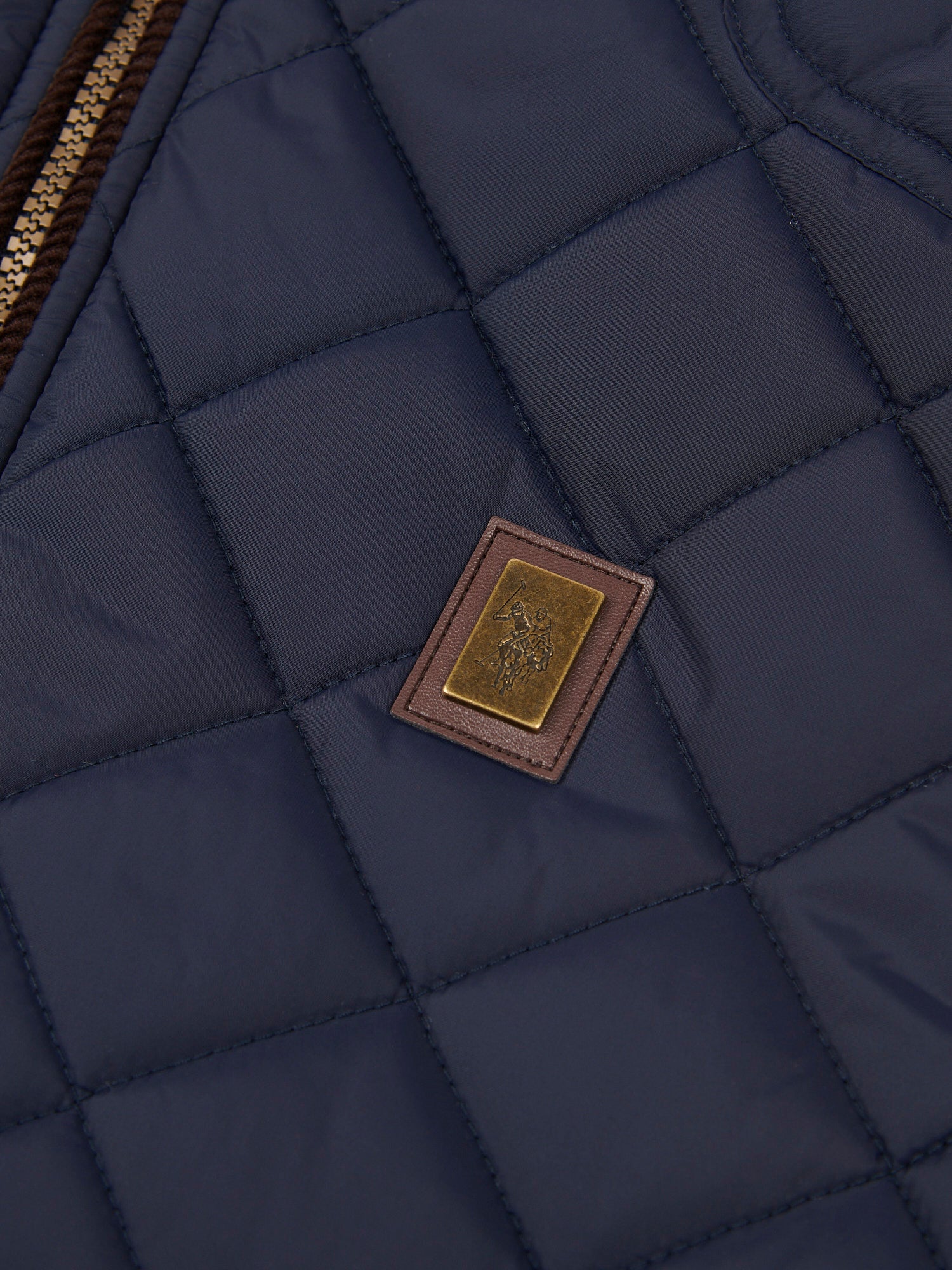 Men's Quilted Country Gilet in Dark Sapphire Navy – on model, back