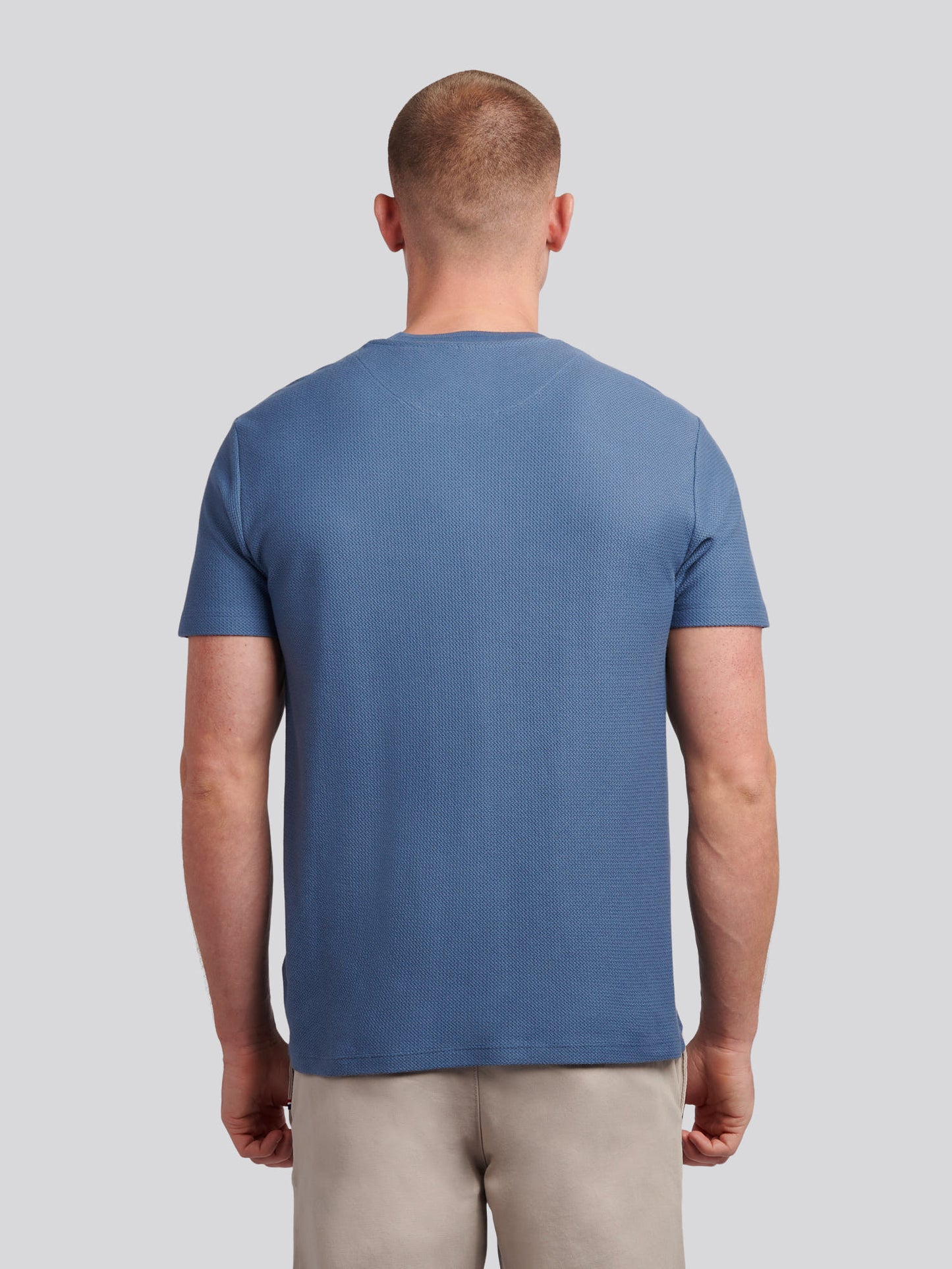 Mens Herringbone Texture T-Shirt in Vintage Indigo