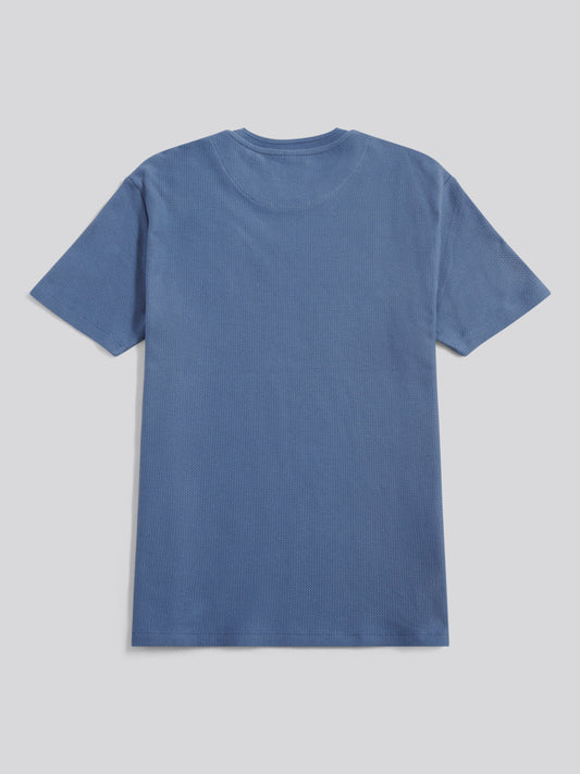Mens Herringbone Texture T-Shirt in Vintage Indigo