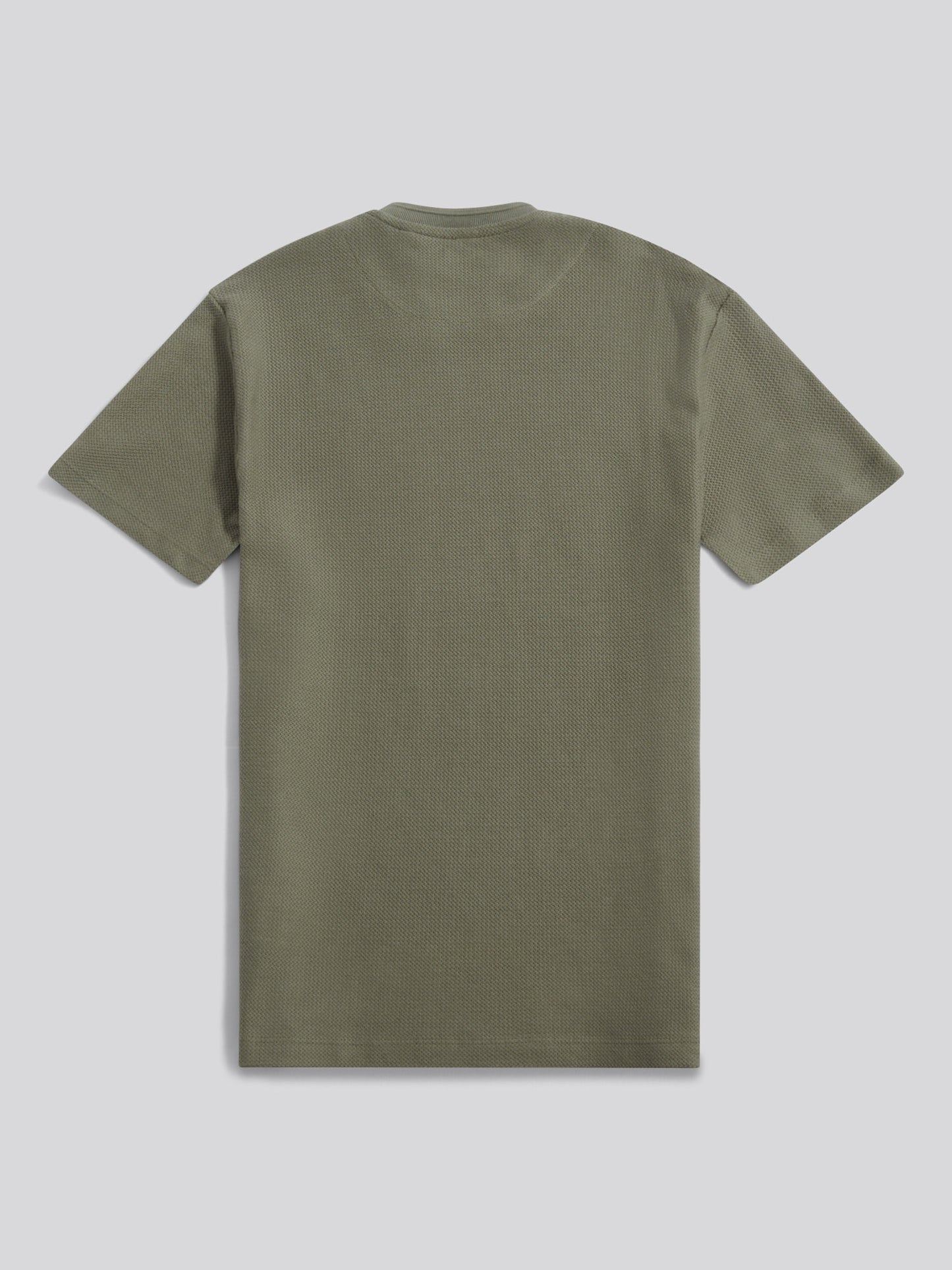 Mens Herringbone Texture T-Shirt in Mulled Basil