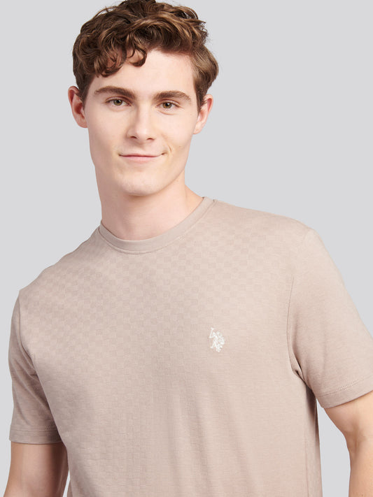 Mens Check Texture T-Shirt in Atmosphere