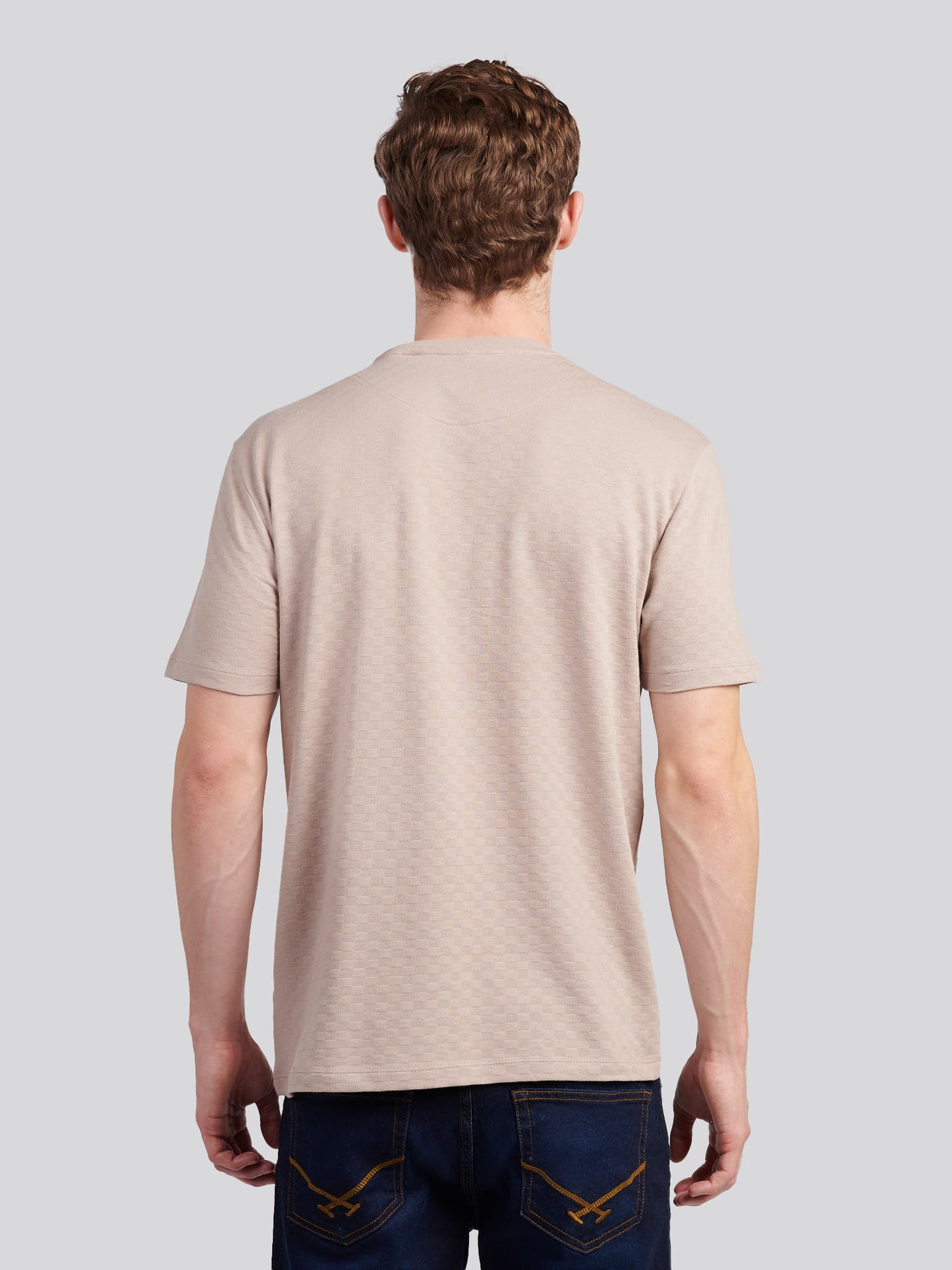 Mens Check Texture T-Shirt in Atmosphere