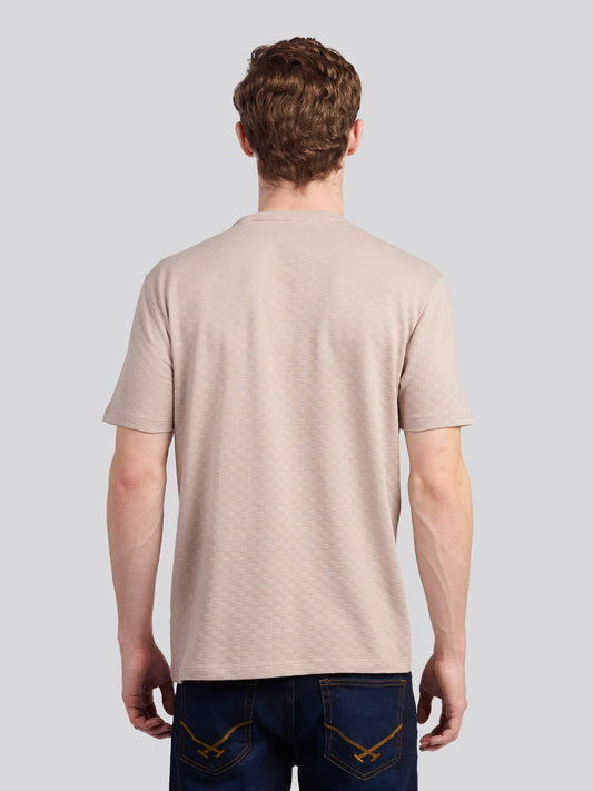 Mens Check Texture T-Shirt in Atmosphere