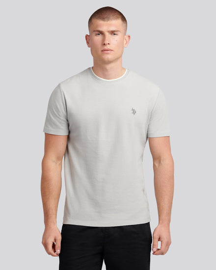 Mens Knit Texture Jersey T-Shirt in High Rise