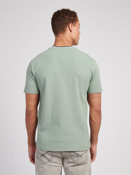 Mens Knit Texture Jersey T-Shirt in Iceberg Green