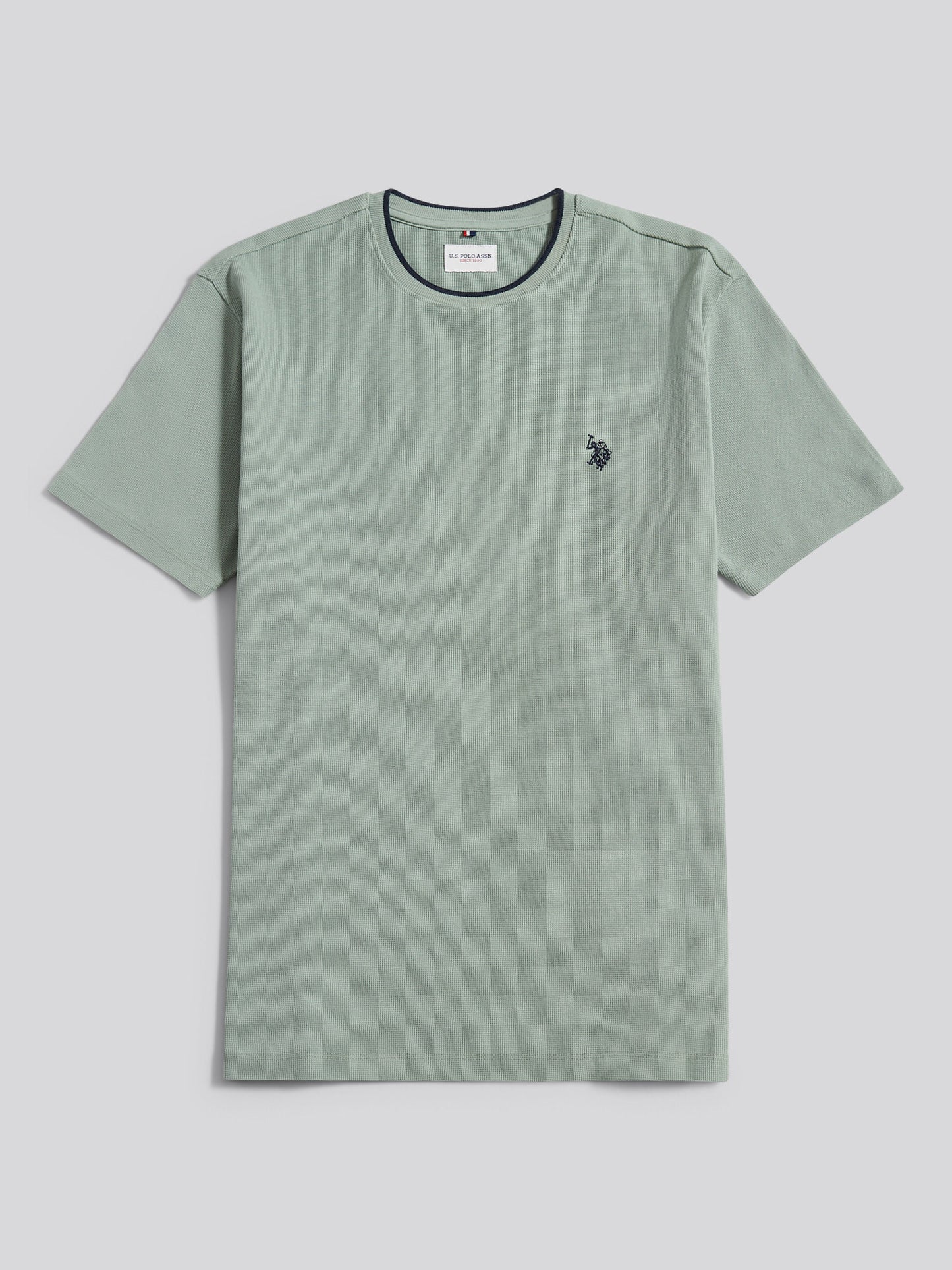 Mens Knit Texture Jersey T-Shirt in Iceberg Green