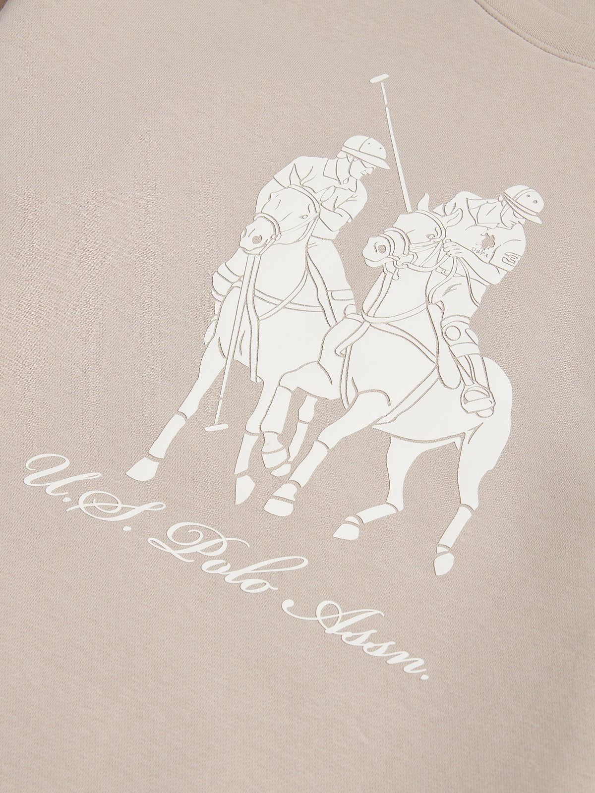 Mens Tonal Double Horsemen Print Crew in Atmosphere
