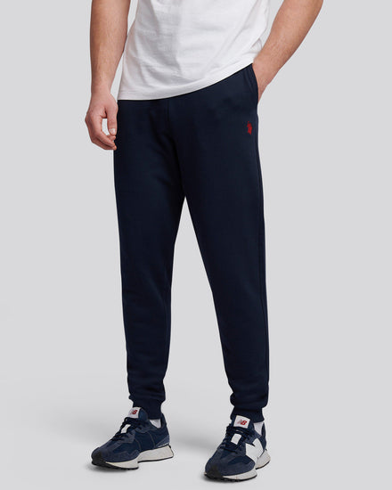 Mens Double Horsemen Loopback Jogger in Dark Sapphire Navy / Haute Red DHM