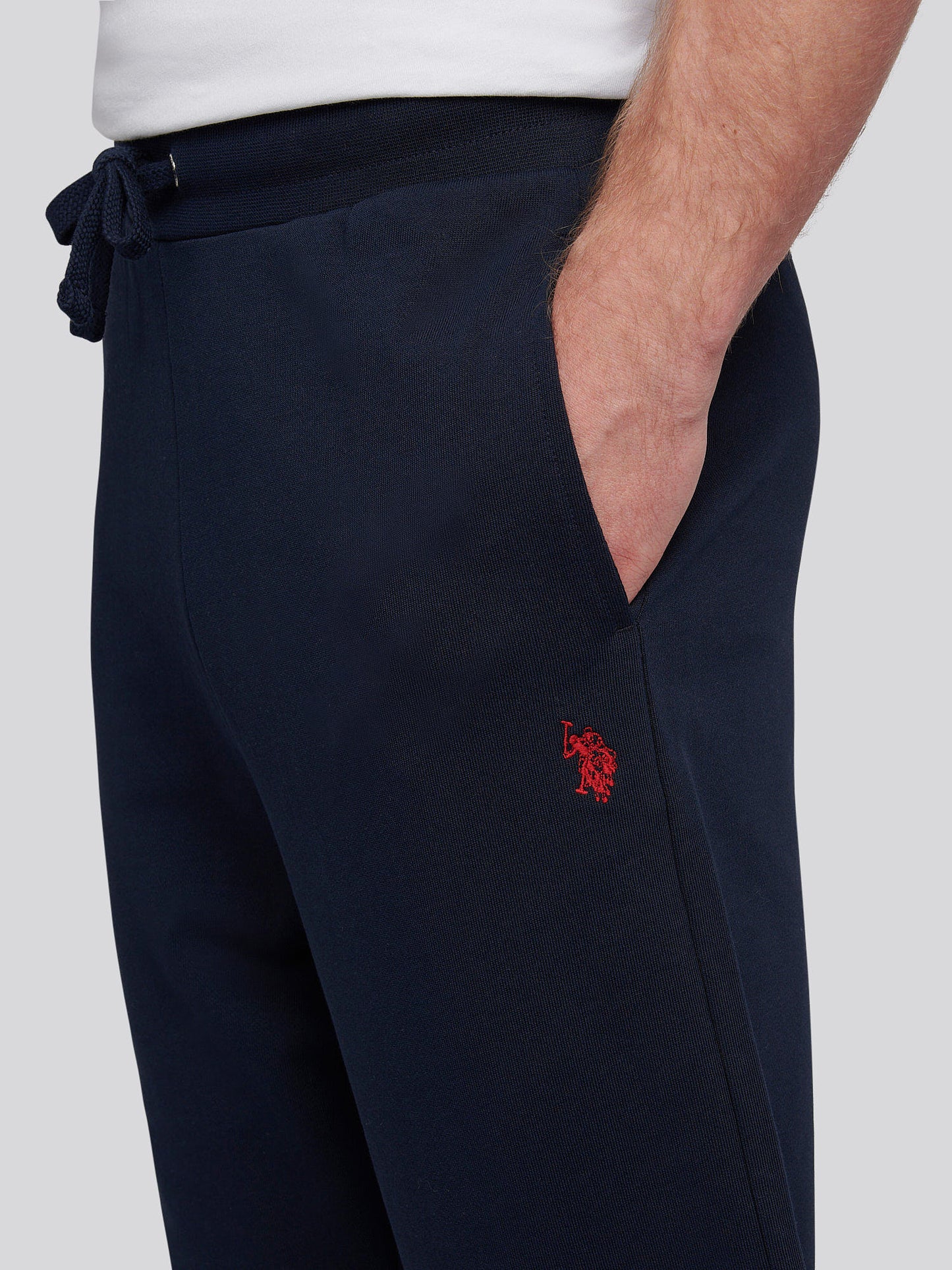 Mens Double Horsemen Loopback Jogger in Dark Sapphire Navy / Haute Red DHM