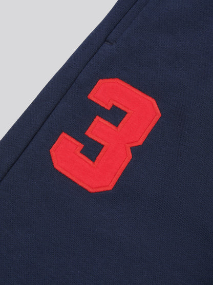 Mens Player 3 Loopback Jogger in Dark Sapphire Navy / Haute Red DHM