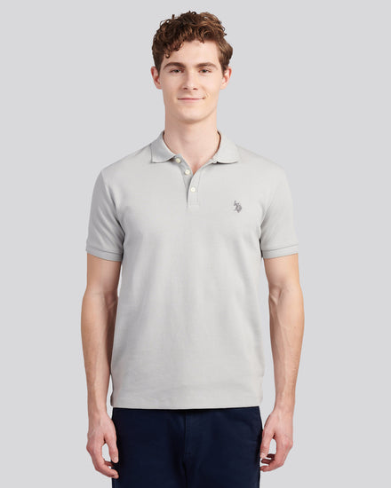 Mens Waffle Texture Polo Shirt in High Rise