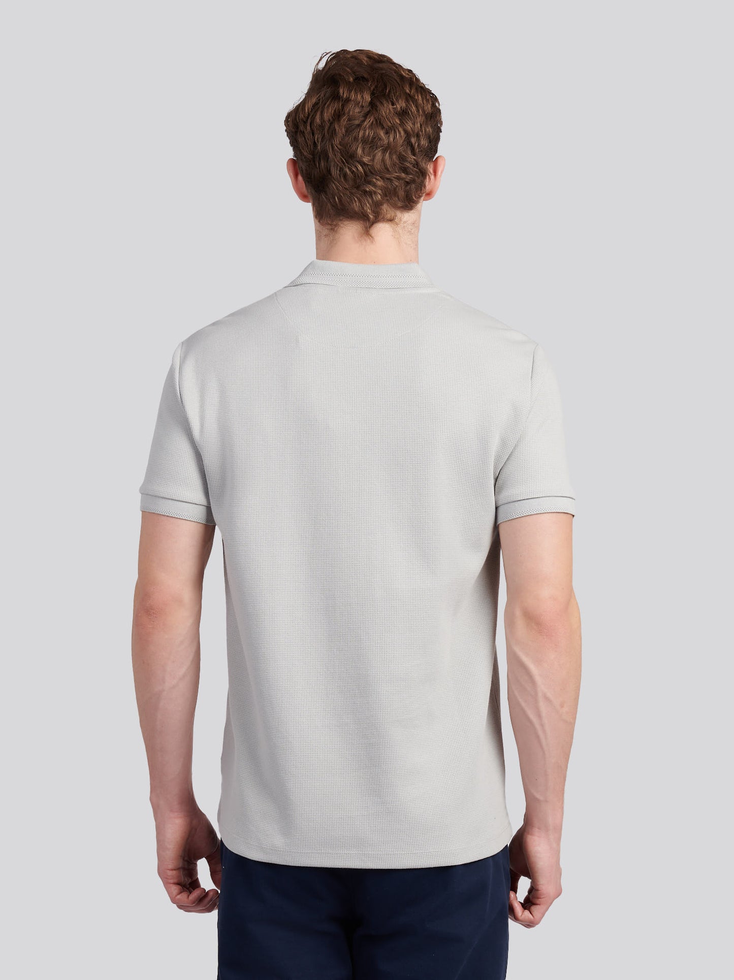 Mens Waffle Texture Polo Shirt in High Rise