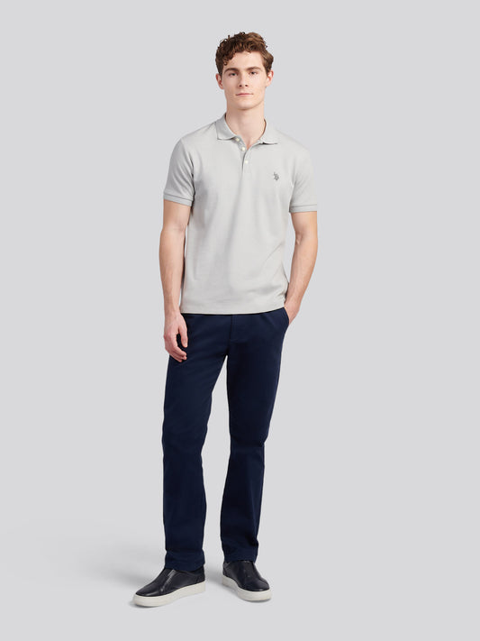 Mens Waffle Texture Polo Shirt in High Rise