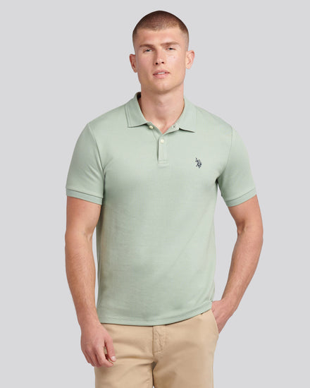 Mens Twill Texture Polo Shirt in Iceberg Green