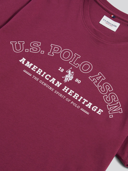 Mens Heritage Graphic T-Shirt in Grape Wine