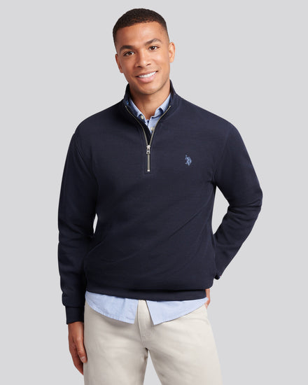 Mens French Rib 1/4 Funnel Dark Sapphire Navy / Moonlight Blue DHM