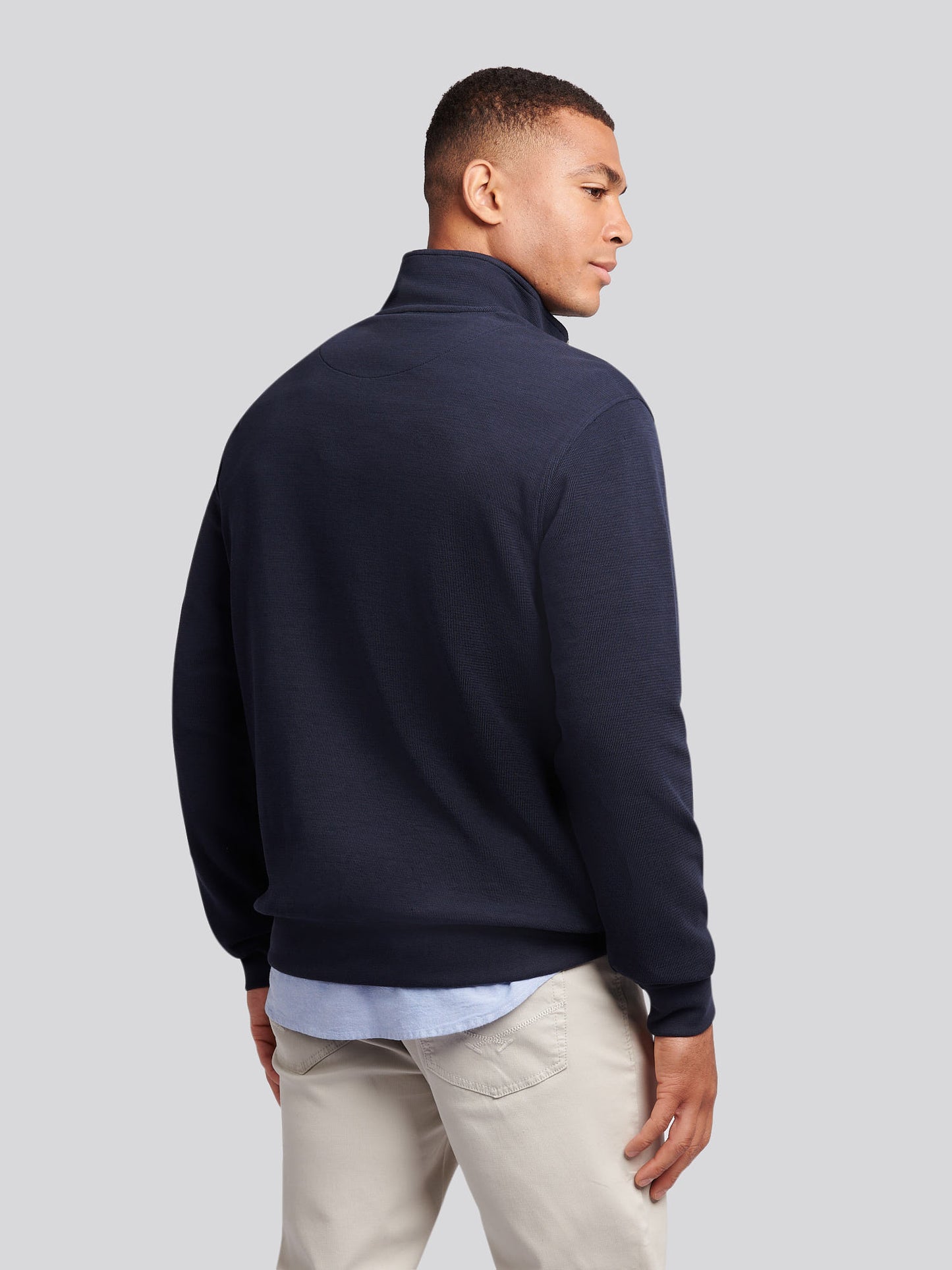 Mens French Rib 1/4 Funnel Dark Sapphire Navy / Moonlight Blue DHM