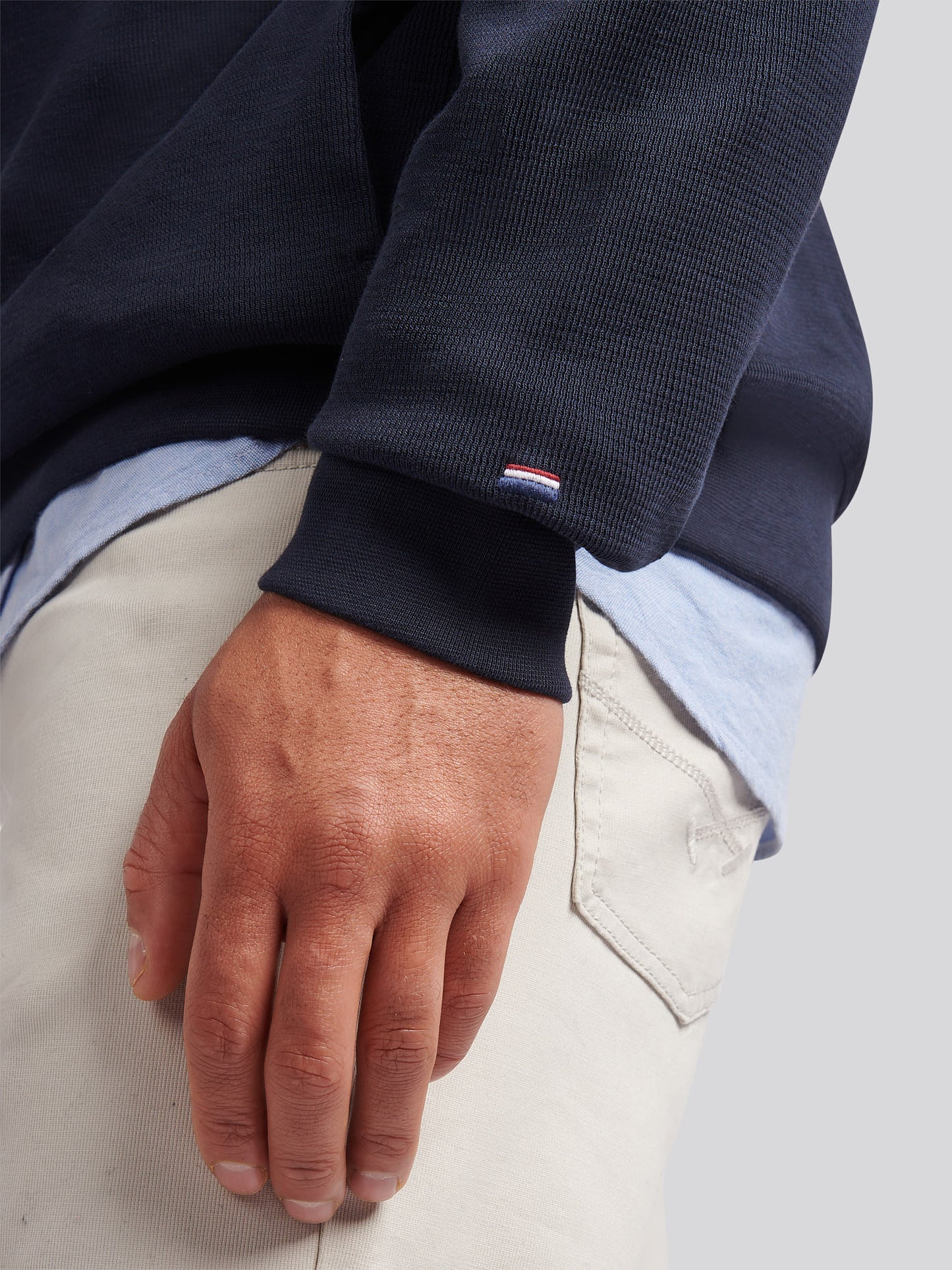 Mens French Rib 1/4 Funnel Dark Sapphire Navy / Moonlight Blue DHM
