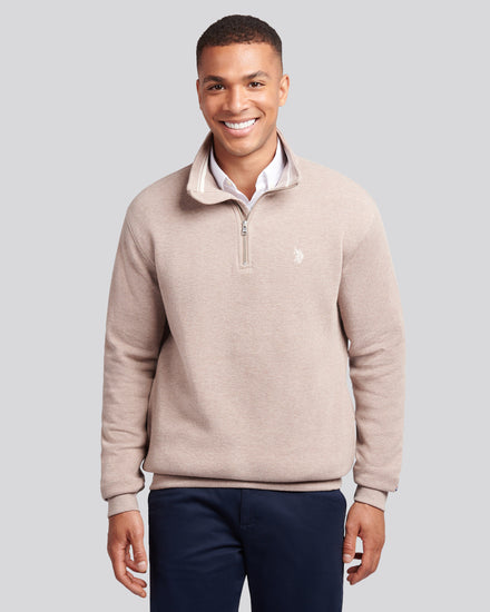 Mens French Rib 1/4 Funnel in Atmosphere Marl
