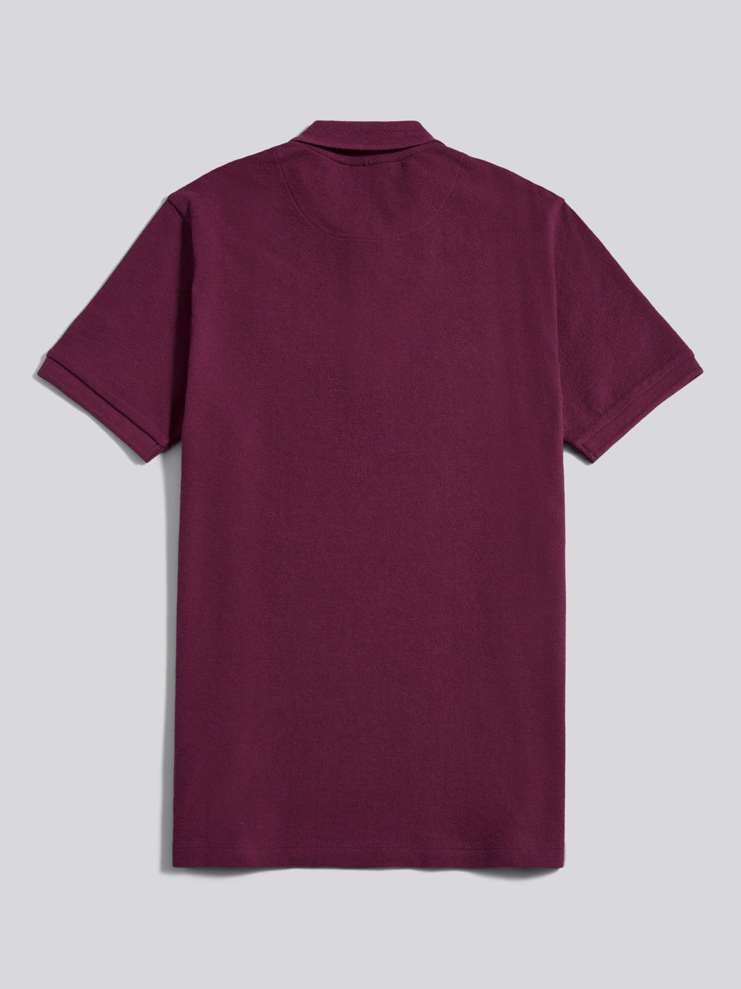 Mens Flat Pile Texture Polo Shirt in Grape Wine